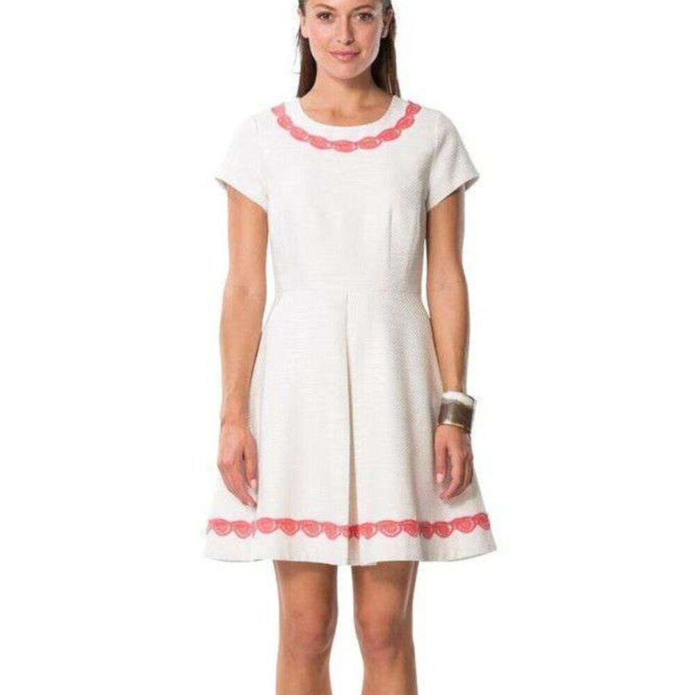 Sail to Sable Cream Basket Weave Fit & Flare Dress Size 12